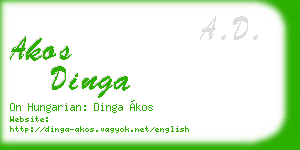 akos dinga business card