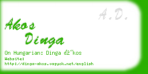 akos dinga business card